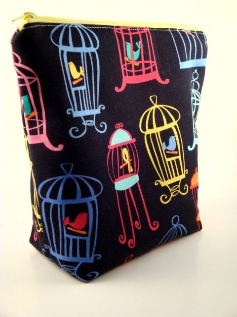 Large Zippered Flat Bottomed Pouch-Michael Miller Fabric