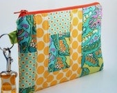 Zippered Wristlet with Detachable Wrist Strap-Amy Butler Fabric-Patchwork