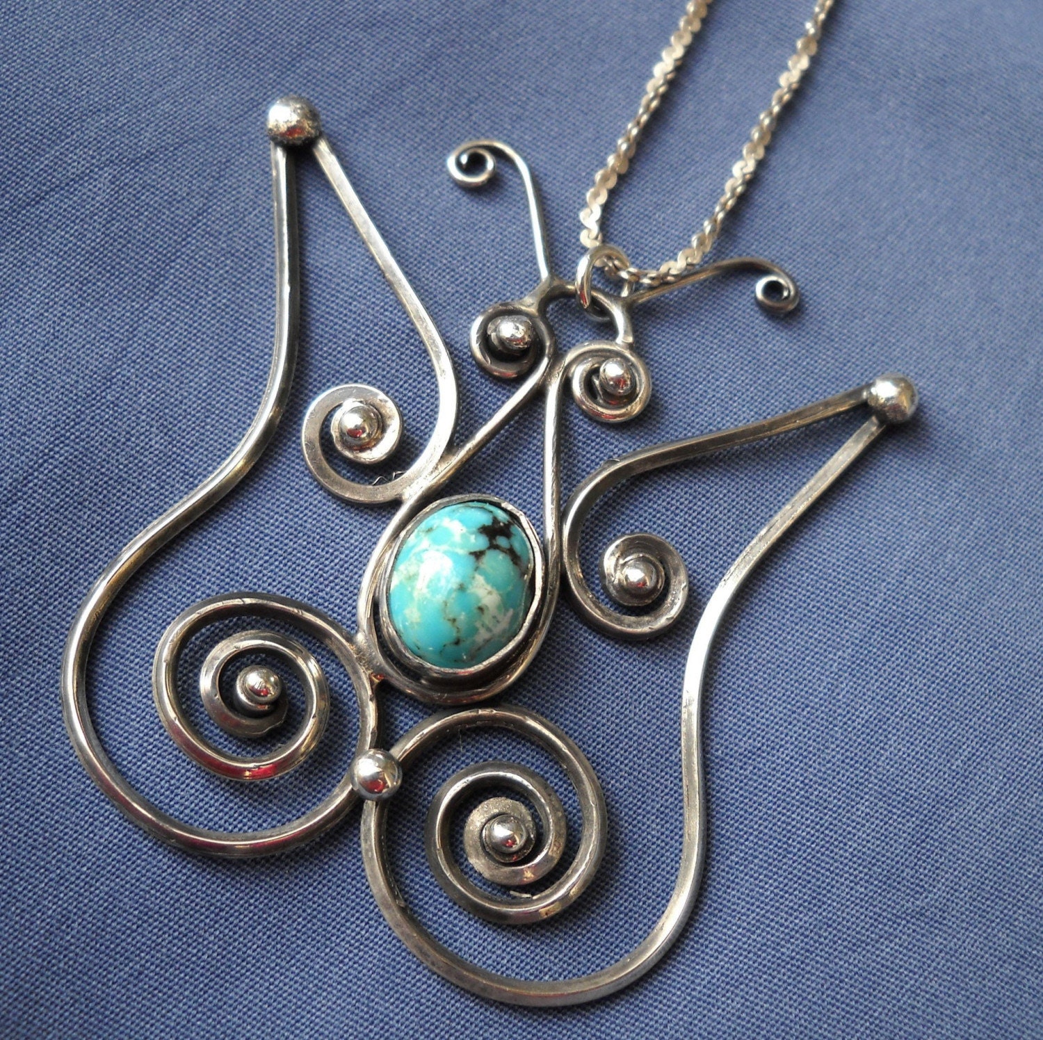 Spiral Turquoise Butterfly (custom)