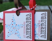 AMERICA...Set of 4 tags ...let freedom ring