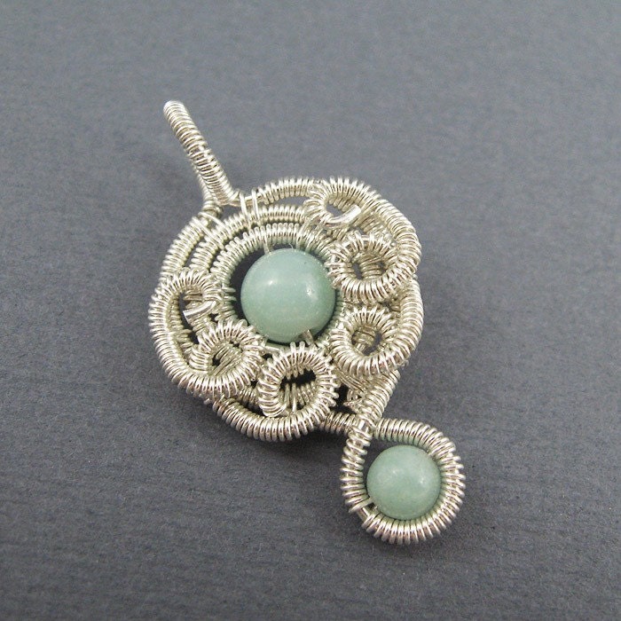 Promises - Amazonite and Sterling Silver Pendant - Clearance