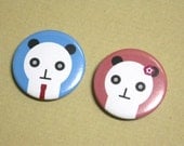 couple of pandas badges set