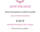 Printable Monogram Waves - Save the Date - You Print