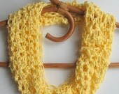 Infinite Fishing Net Infinity Scarf - Spring and Summer - Daffodill Yellow 100% Cotton