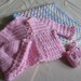 Pink Baby Sweater Set With Blanket Crochet