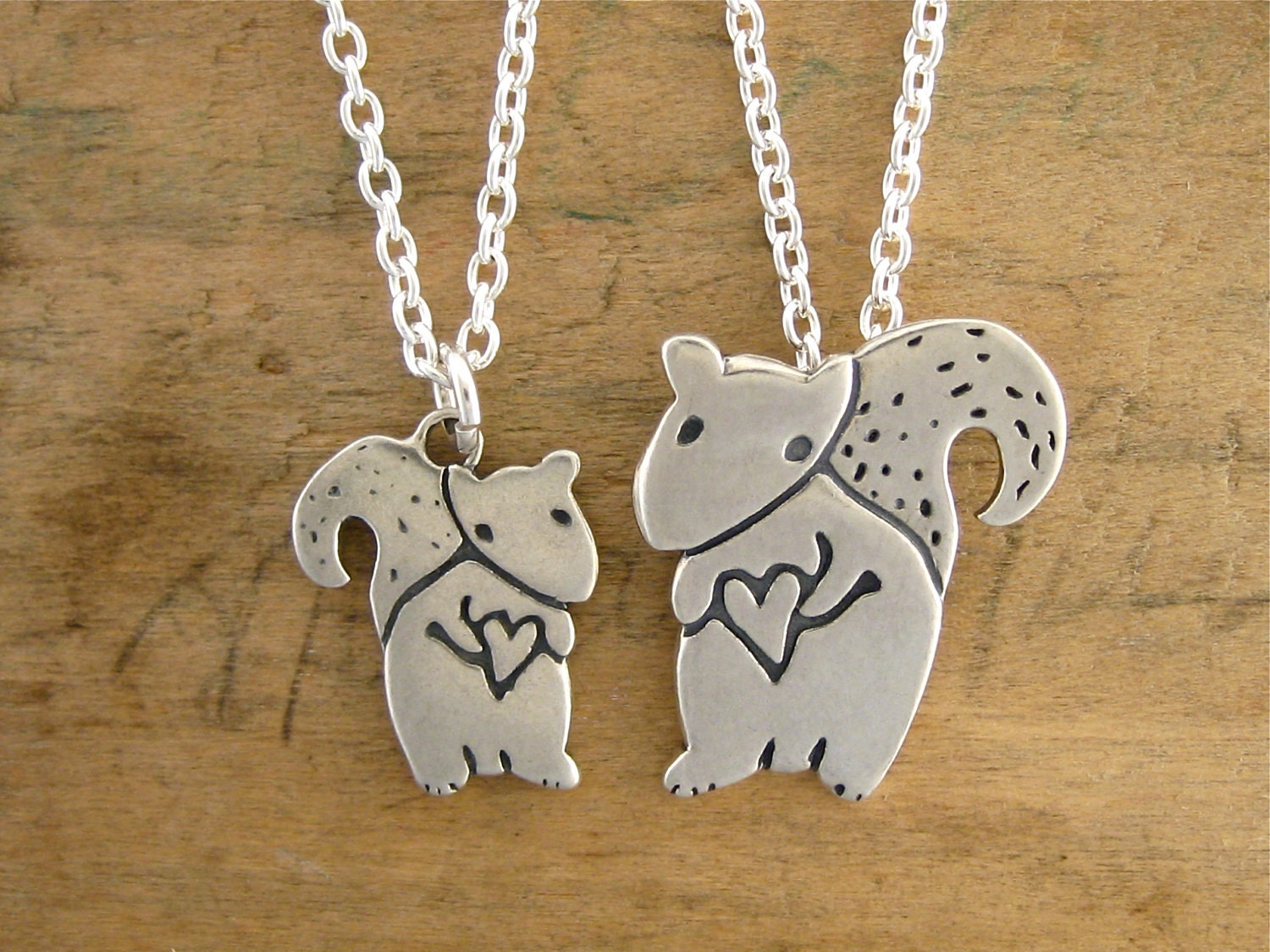 Mother Daughter Tubby the Squirrel Necklace Set