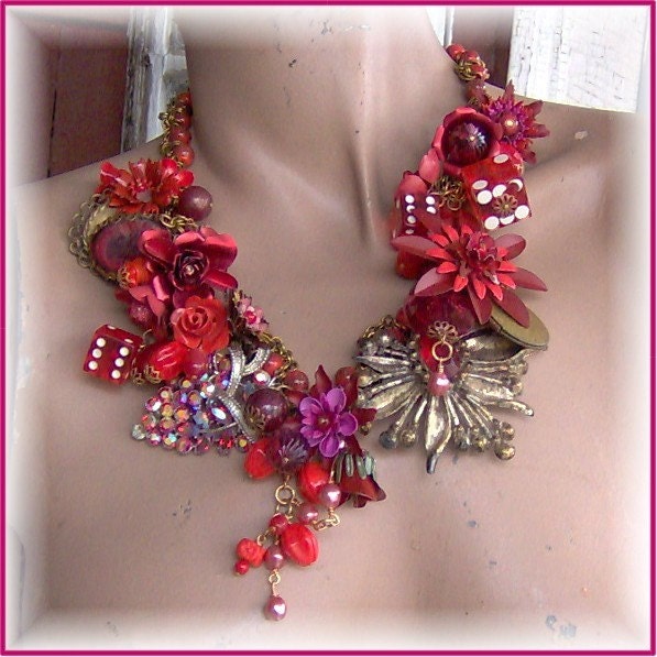Wynter Rose... A charm necklace in reds