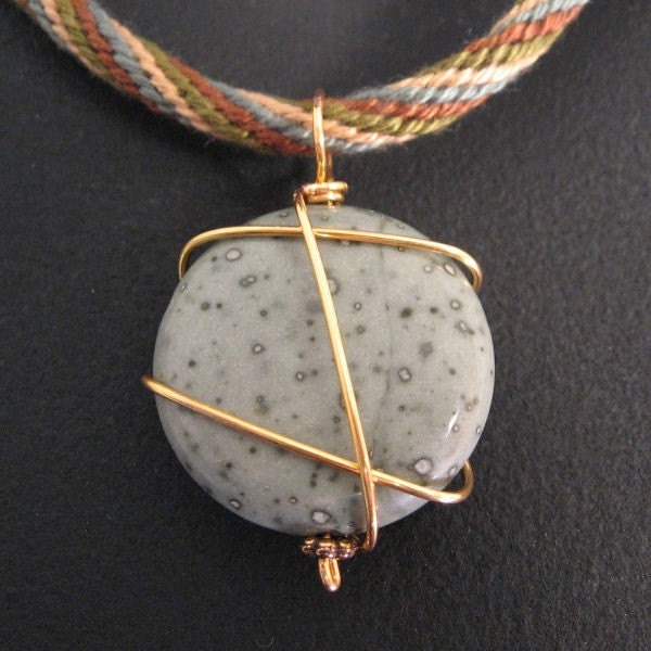 Owyhee Jasper Pendant w/ braided cord