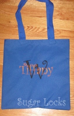 Custom Monogrammed Bridesmaid Teacher Personalized Name Tote Bag