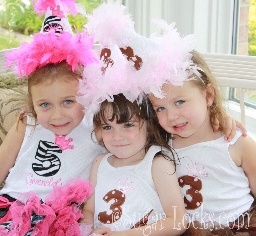 Custom Personalized Birthday Outfit Set Shirt, Pettiskirt and Hat Princess Crown