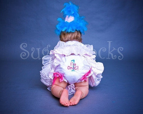 CUSTOM Personalized Birthday Bow Bloomers Diaper Cover