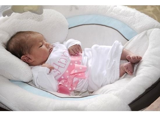 Boutique Pink and White polka dot Baby Ribbon Gown outfit