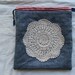 crochet and linen- drawstring case