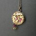 Steampunk Pendant Brass - Oiseau et Fleur - Bird and Flower Vintage Style