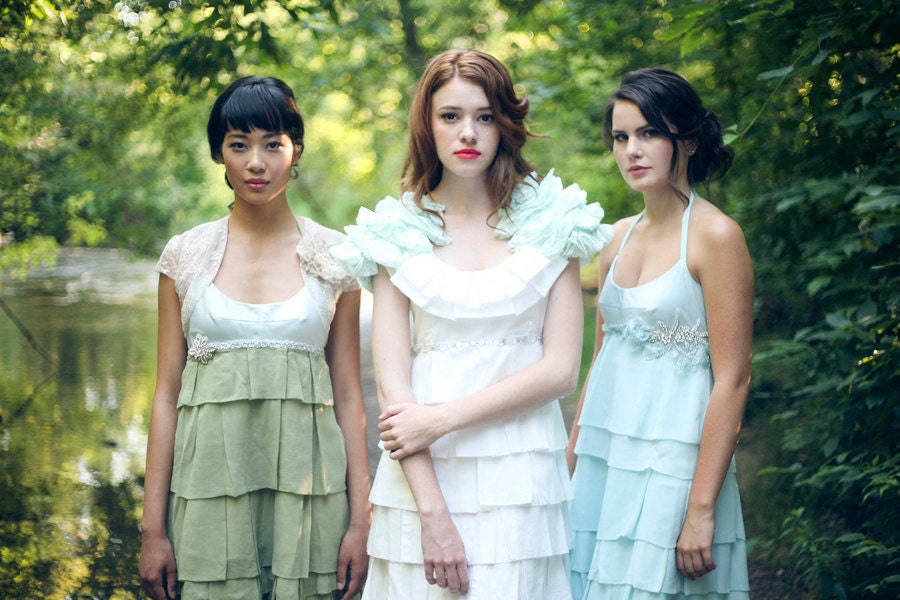Made to Order Chiffon Layered Anemone Bridemaid Dress Available in Any Color