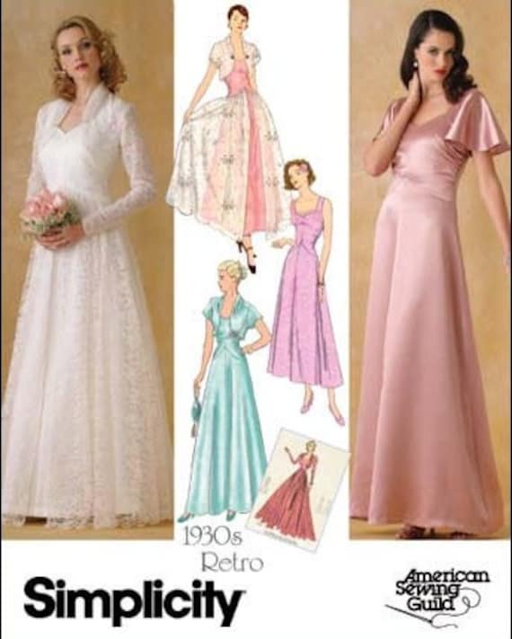  Size Vintage Dresses on 1930s Replica Plus Size Vintage Formal Or Bridal Dress Pattern New Sz