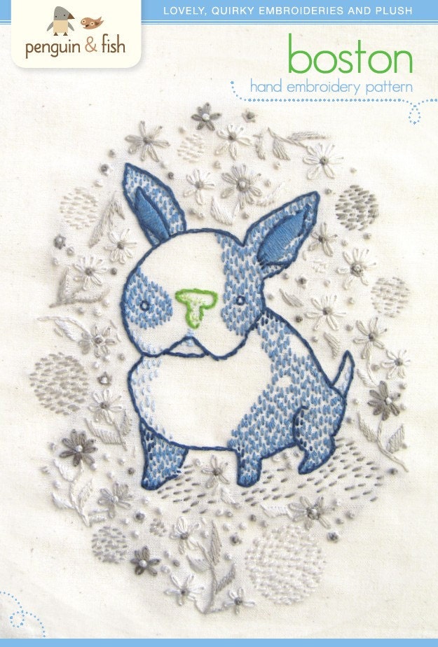 Boston puppy INSTANT DOWNLOAD PDF embroidery pattern