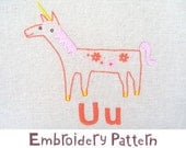 U Unicorn INSTANT DOWNLOAD PDF embroidery pattern