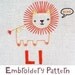 L Lion INSTANT DOWNLOAD PDF embroidery pattern