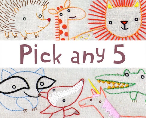 Your Choice of Five PDF file embroidery patterns