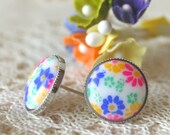 Dazzling Days - Silver Plated Bezel Ear Post