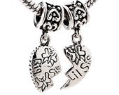 FREe SHIPPING Authentic Pugster SIS heart charm dangle (2 PCS)