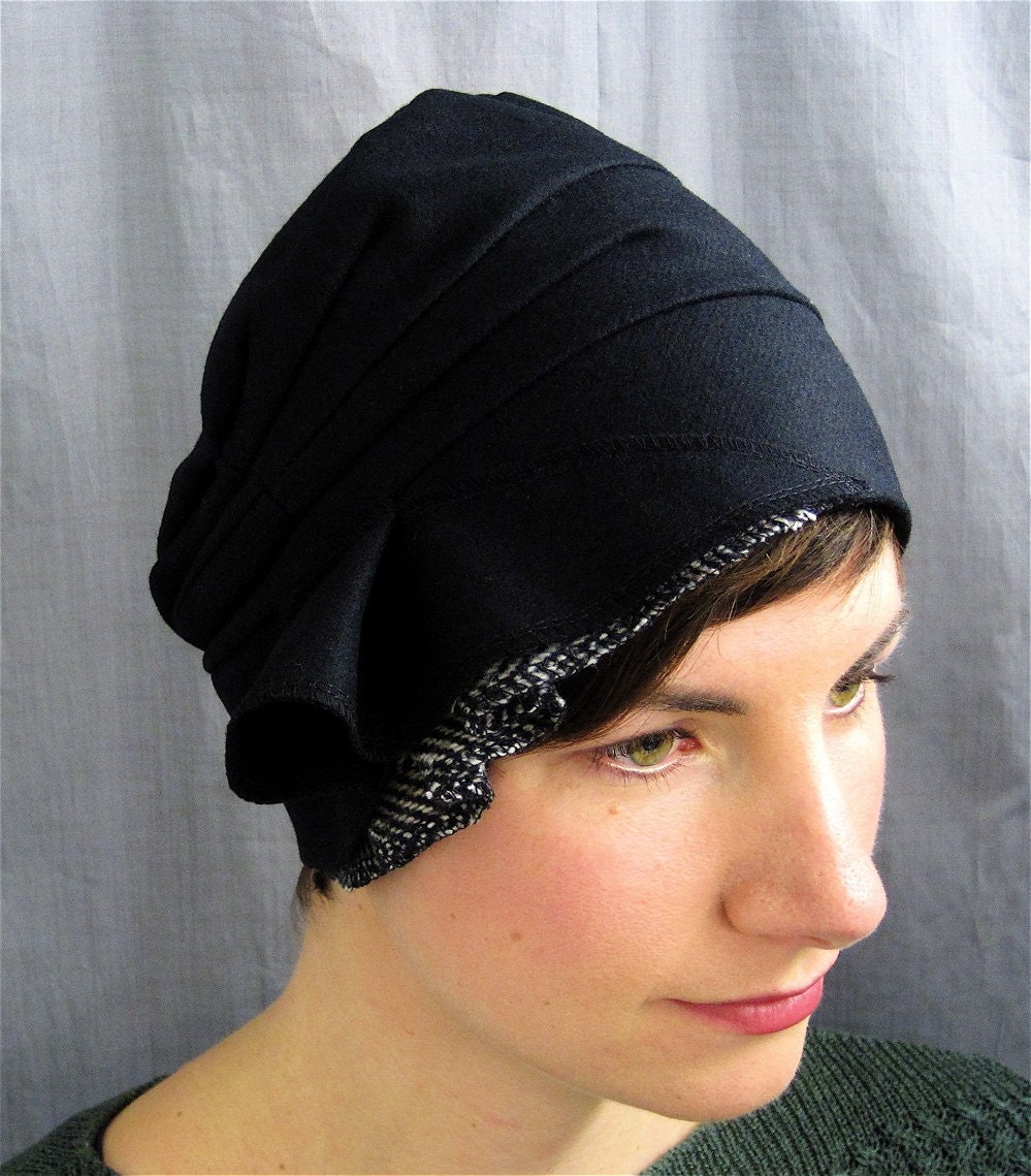 black wool cloche - made to order