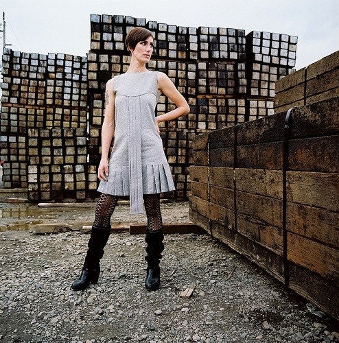 on sale - Drop waist dress with pleated runner - made to order