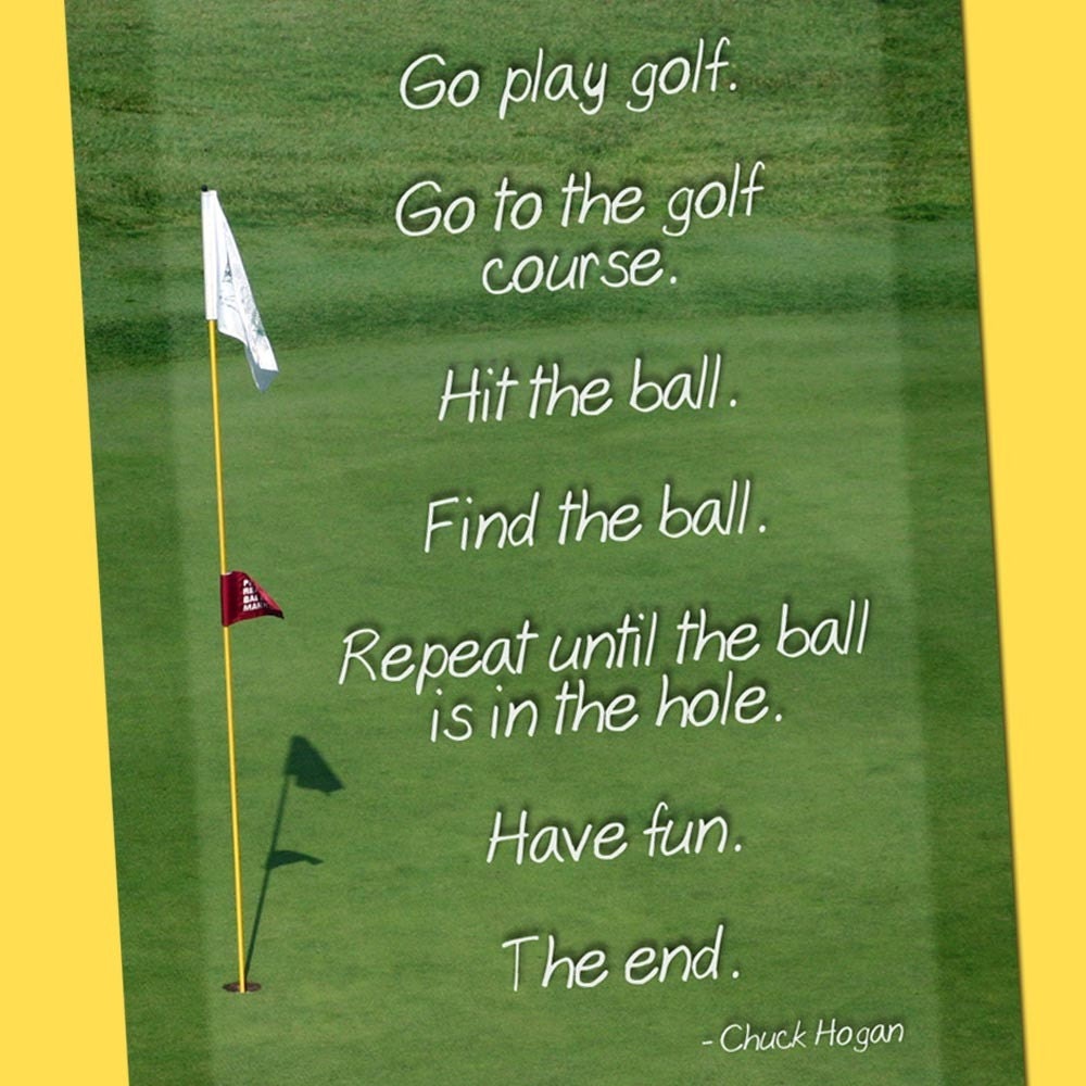Funny Golf photo card with saying by Chuck Hogan