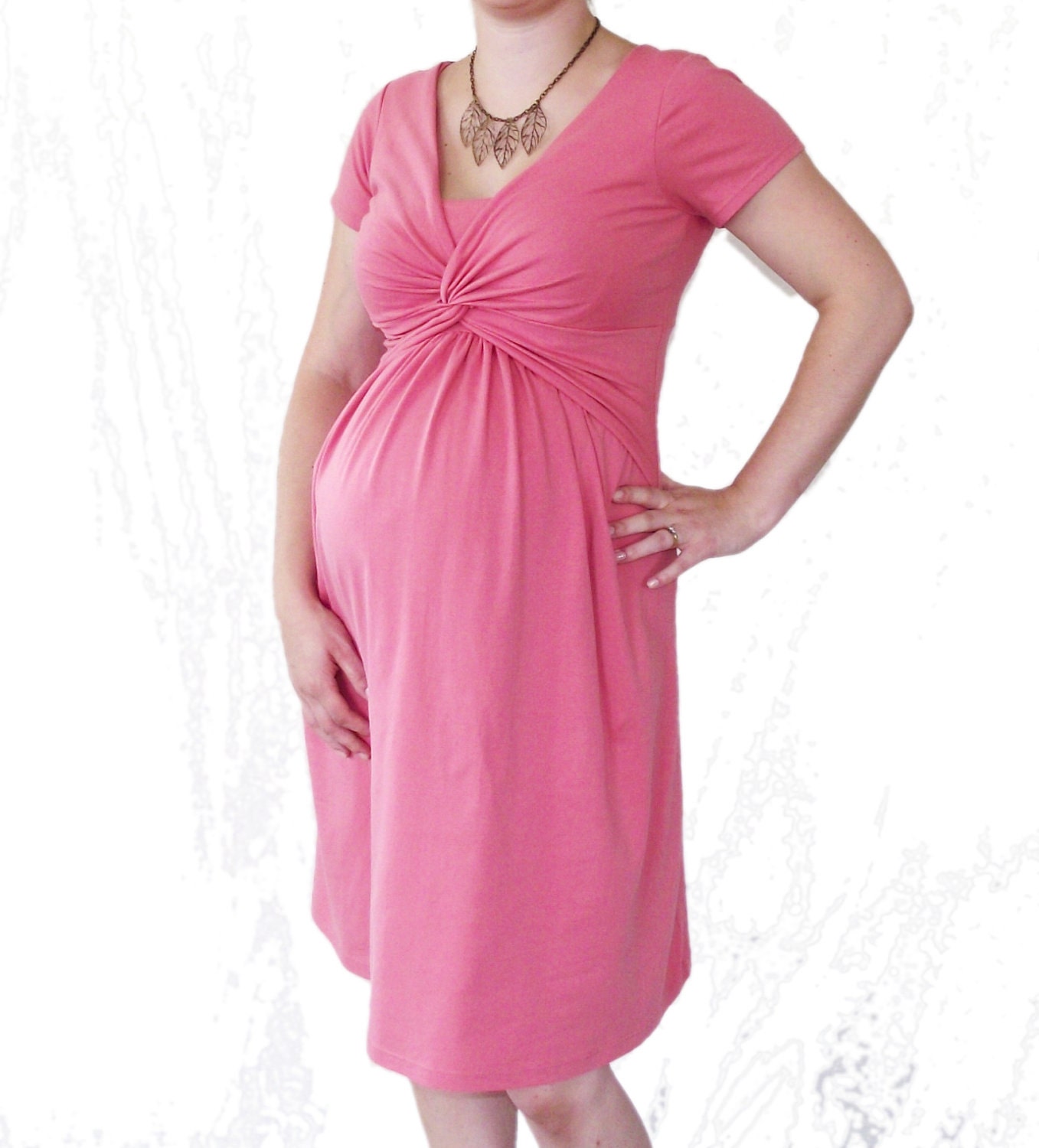 Maternity Dress Black Twist Dress Great for Nursing /,Breastfeeding