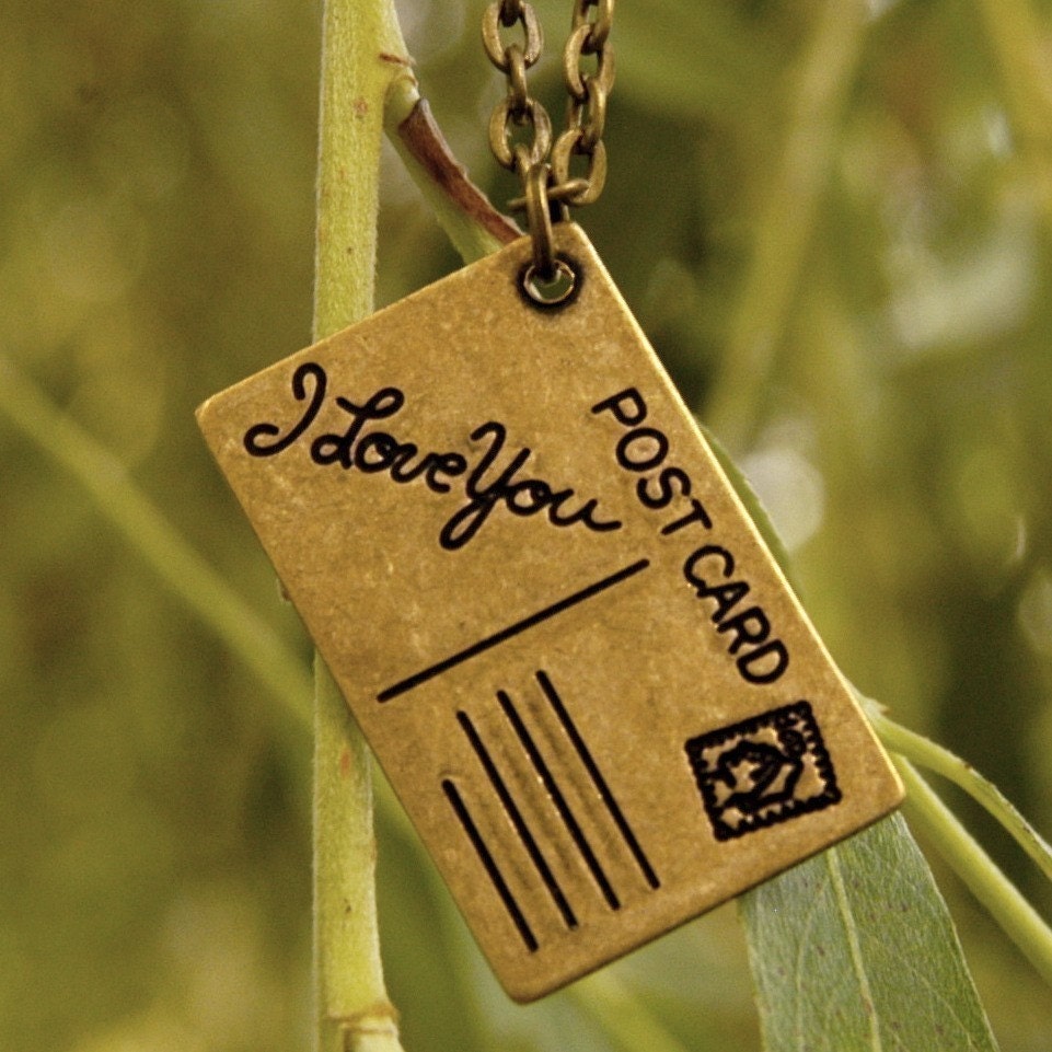 Postcard Necklace - Brass