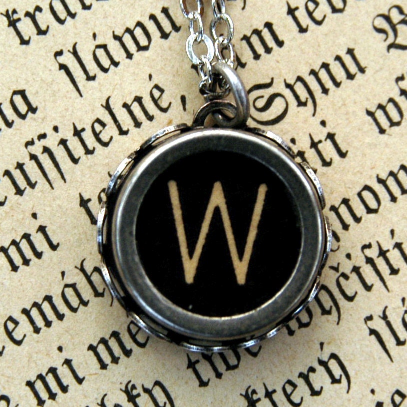 Vintage Typewriter Key Necklace- W