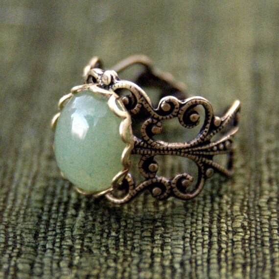 Aventurine Filigree Ring