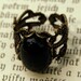 Filigree Ring - Black Onyx Stone in Brass 10x14mm