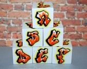 ABC Blocks Graffiti Orange Confetti Rockin' Blocks by beebles