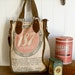 187 Hybrids, Pfister- Illinois - Vintage Seed Sack Shopper Tote - Americana OOAK Canvas & Leather Tote