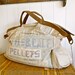Standard Cattle and Calf Pellets - Vintage Feed Sack Messenger Bag- Americana OOAK Canvas & Leather Tote... Selina Vaughan Studios