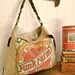 Funk Farms- Bloomington, Illinois - Vintage Seed Sack Hobo Zipper Tote - Americana OOAK Canvas & Leather Tote... Selina Vaughan