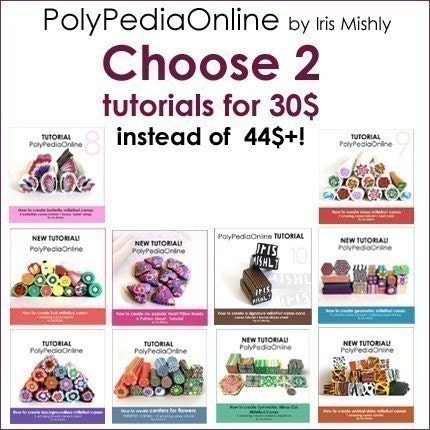 PolyPedia E-Books CHOOSE 2 Polymer Clay TUTORIALS How to Create Millefiori Canes, Beads Step-by-Step Instructions by Iris Mishly