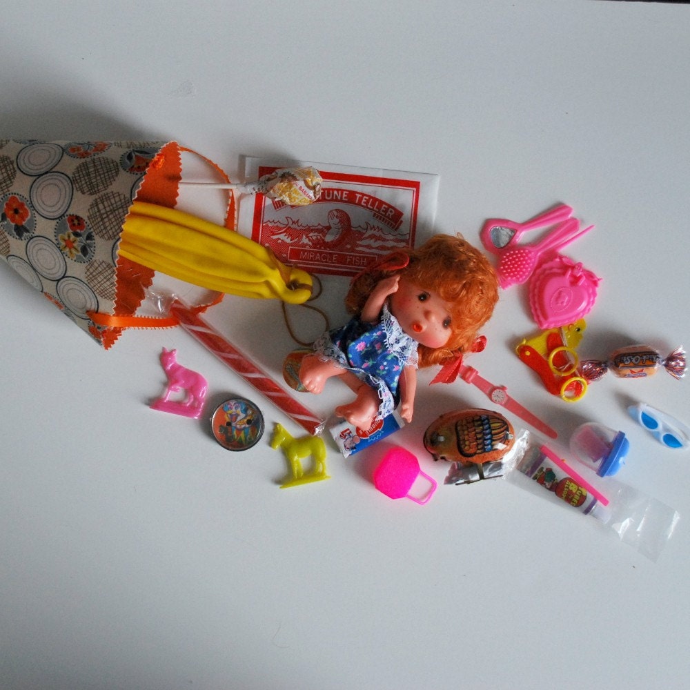 SALE--Kiddie Cone--Filled with VIntage Dimestore Toys for Girls