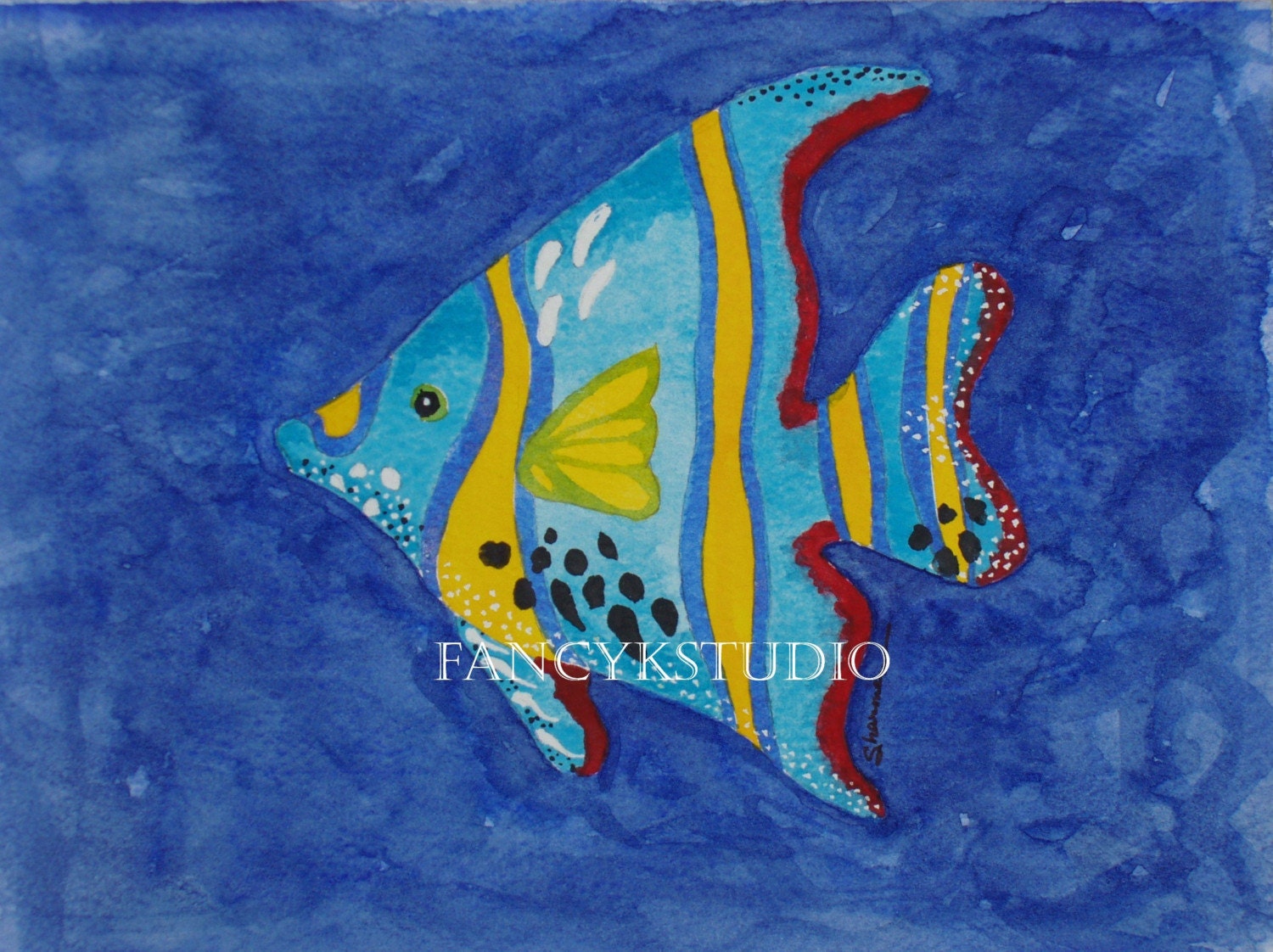 288 FISH  5x7 Limited Edition Art Print for beach house, dorm room, kids room or bath