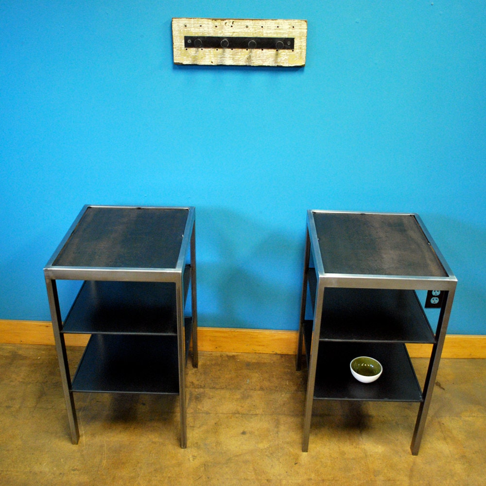 Steel Panel Side Table