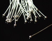 2 Inch Bright Silver Head Pins with Ball - 100 Pieces - 0321