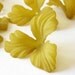 German Lucite Matte Olive Green 3-Petal Flower beads 28mm - 2 Pieces