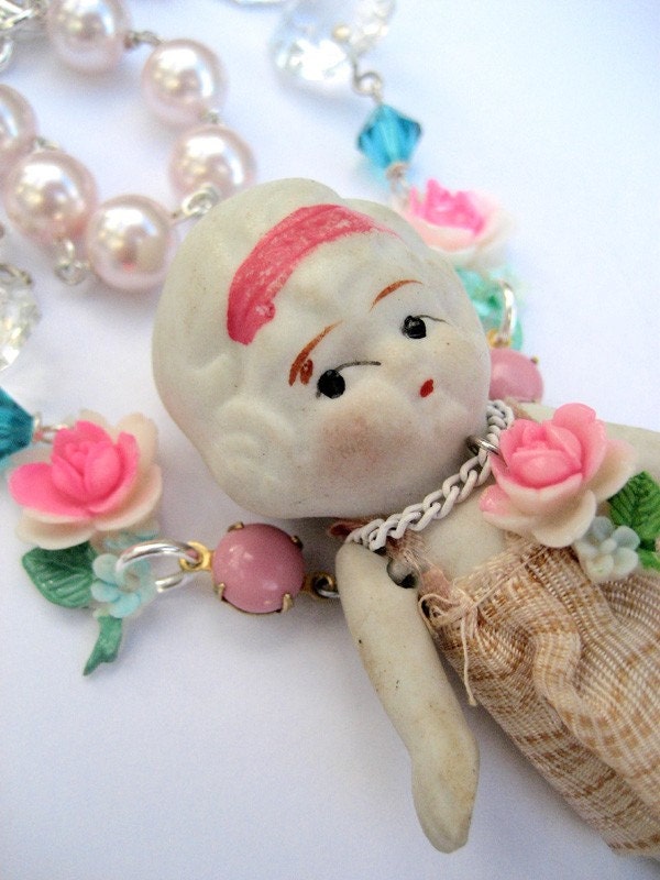 Vintage Bisque Doll Necklace - Sweet Child of Mine