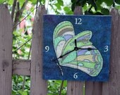 butterfly clock (dark blue)
