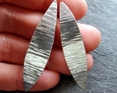FEATHER Earrings - Handmade in Sterling Silver, Long Lightweight Nature Jewelry on Posts