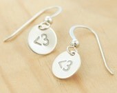 Less Than Three Dangly Earrings,  Handmade Sterling Silver