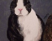 First inTriptych Bunny Rabbit Art by Melody Lea Lamb ACEO Print