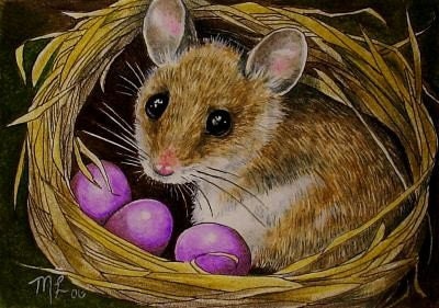 ACEO OE Giclee Print Mouse Art  Melody Lea Lamb